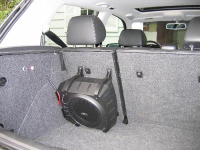 Infinity Basslink mounted to rear seat